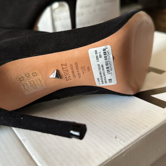 Schutz Lauan Ankle Boots Heels Black Booties - Picture 6 of 6